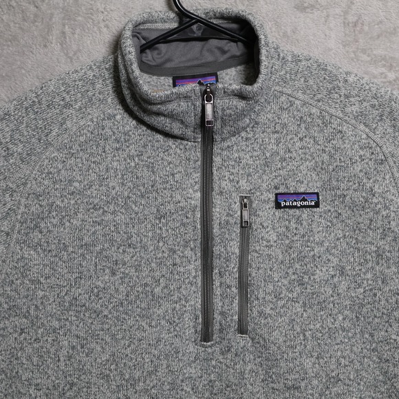 Patagonia Better Sweater Mens Large Gray Pullover 1/4 Zip Vail Colorado 25522 - Picture 2 of 9